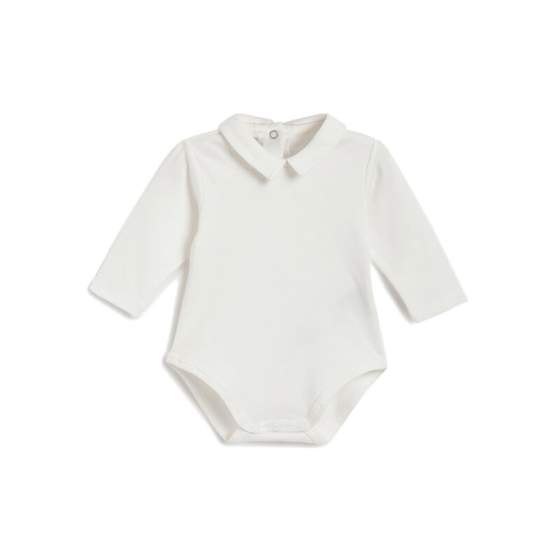 Boys Light Blue Solid Bodysuit With Babysuit image number 2